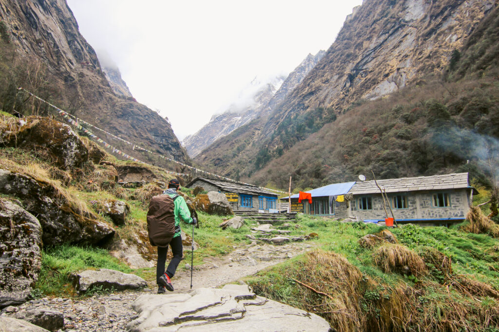 Nepal mountain and temple landscape representing international hiring from Nepal